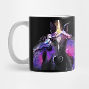 Pretty Black Unicorn Mug